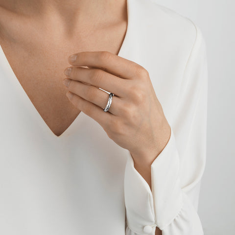 Georg Jensen Offspring ring, sterlingsølv m. brillanter