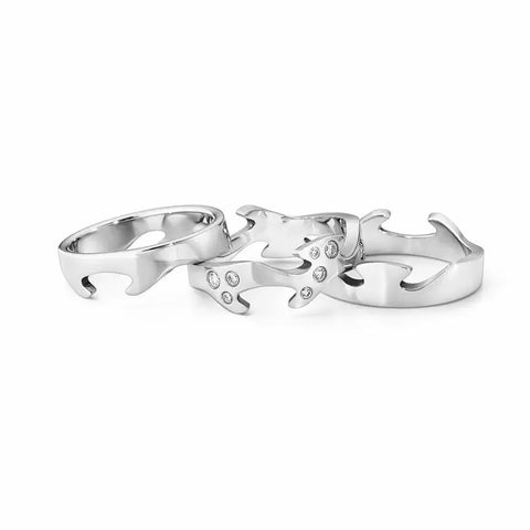 GEORG JENSEN - Ringe | 20000289 - 20000290 - 20000289 | FUSION - 3 delt ring i hvidguld m. brillanter