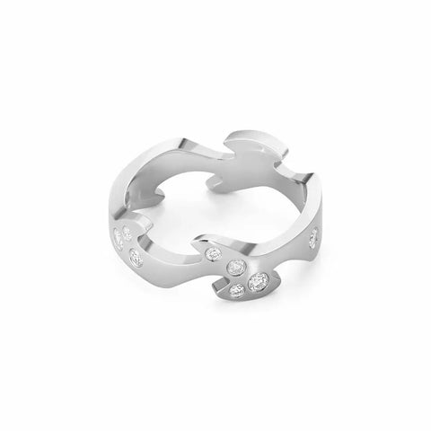 GEORG JENSEN - Ringe | 20000290 | FUSION - Centerring i 18kt. hvidguld m. brillanter