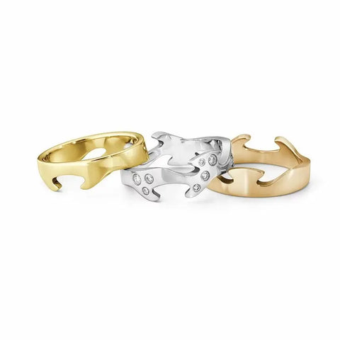 GEORG JENSEN - Ringe | 20000293 - 20000290 - 20000291 | FUSION - 3 dele i 18kt. guld m. brillanter