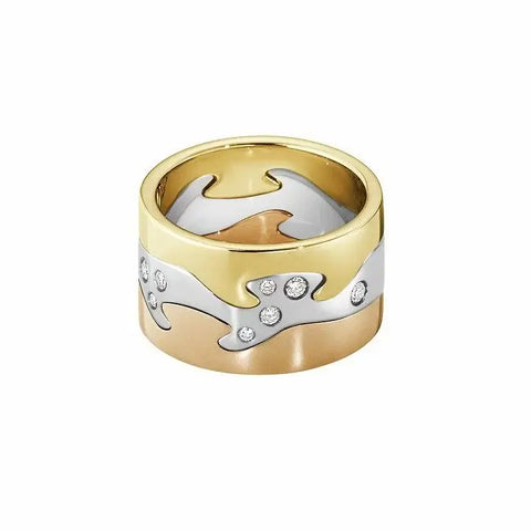 FUSION 3 delt ring m. diamanter