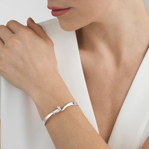 Georg Jensen Torun Armring, sterlingsølv m. hvide diamanter