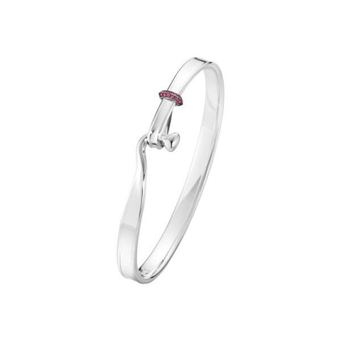 Georg Jensen Torun Armring - Sterlingsølv, Lyserød safir