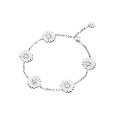 Det fineste Daisy armbånd fra Georg Jensen med de smukke marguritter fordelt rundt på armbåndet.