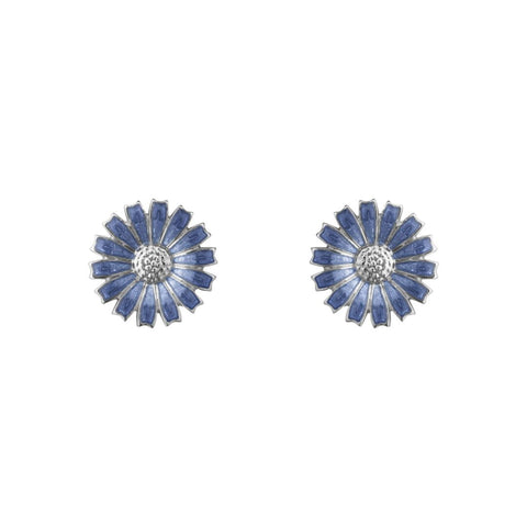 De fineste nye Daisy ørestikker fra Georg Jensen med blå emalje.