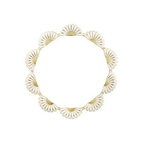 Det smukkeste collie fra Georg Jensens daisy serie med nu en smuk hvid emalje.
