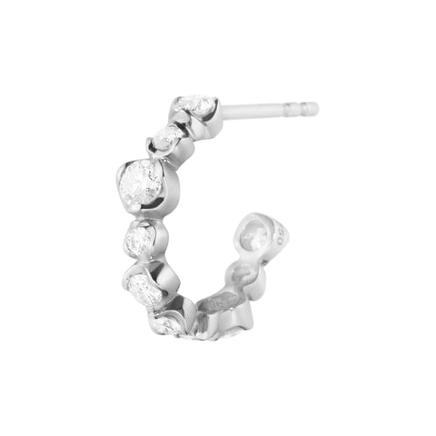Georg Jensen Signature Diamonds ørering, enkel, 18 kt hvidguld