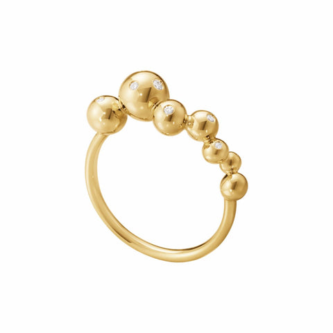 Georg Jensen Moonlight Grapes ring m. diamanter, 18 kt. guld