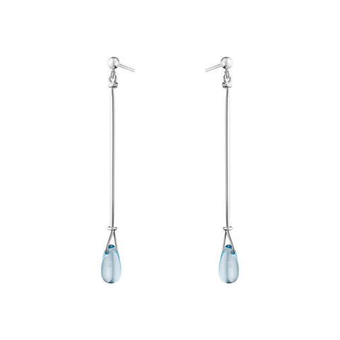 Georg Jensen Vivianna Torun Lange øreringe m. blå topas, Sølv