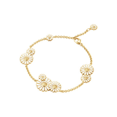 Georg Jensen Daisy armbånd, sterlingsølv belagt med 18 kt. guld