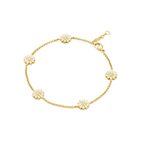 Georg Jensen Daisy armbånd, sterlingsølv belagt med 18 kt. guld