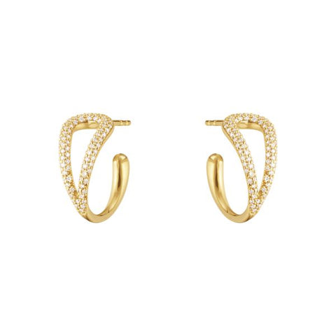 Georg Jensen Mercy Swirl Øreringe - 18 kt. guld m. diamanter
