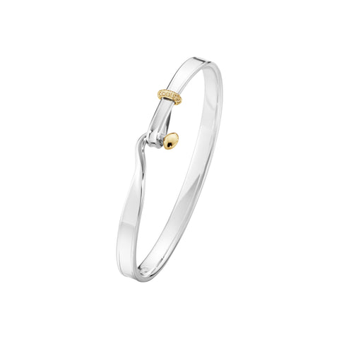 Georg Jensen Torun Armring - Sterlingsølv, 18 kt. guld m. diamant