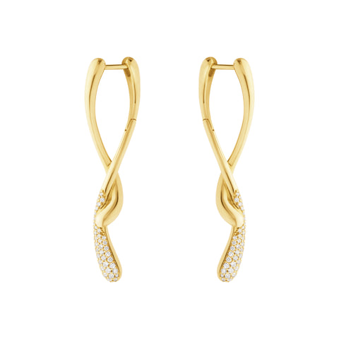 Georg Jensen Mercy Øreringe 18 Kt. Guld m. Diamanter