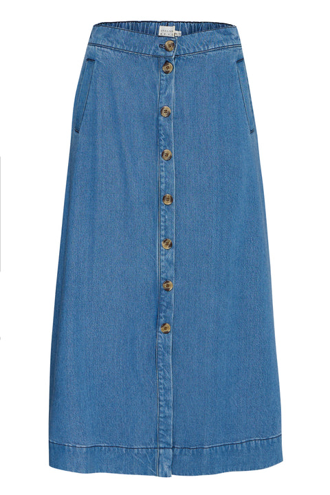 Atelier Réve Irrisle Skirt, Medium Blue Denim