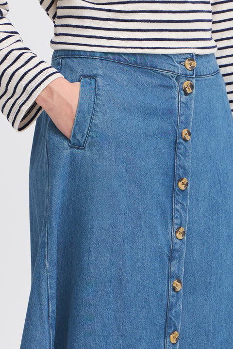 Atelier Réve Irrisle Skirt, Medium Blue Denim