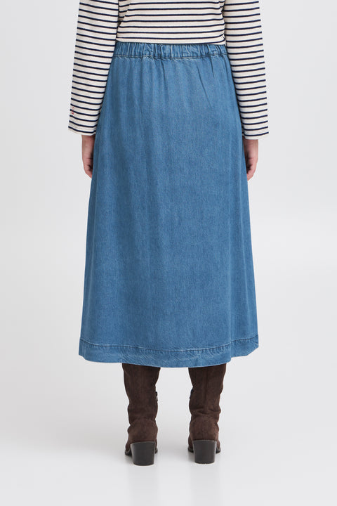 Atelier Réve Irrisle Skirt, Medium Blue Denim