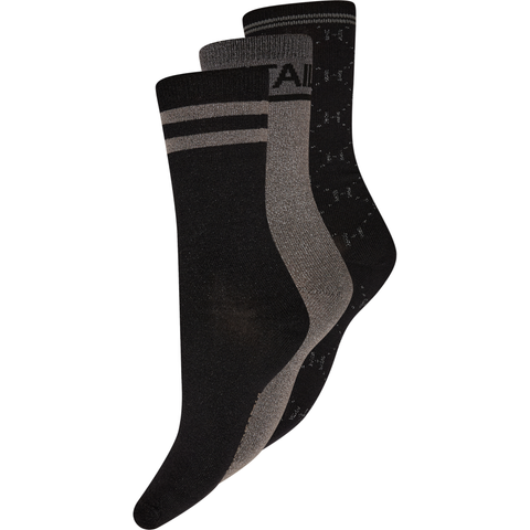 Hype The Detail socks 3-pack, Sort/Grå