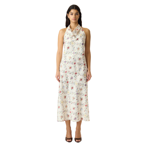 YASPELLA HALTERNECK LONG DRESS S