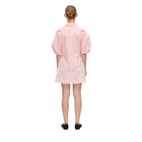 STINE GOYA Midweight cotton broderie mini dress