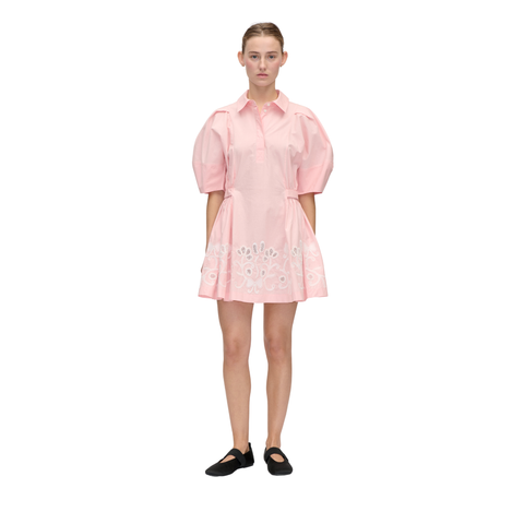 STINE GOYA Midweight cotton broderie mini dress