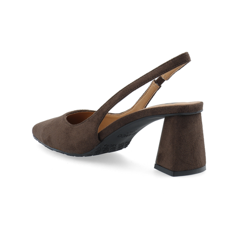 BIANCO BIAMARALYN Slingback Faux Suede, Dark Brown