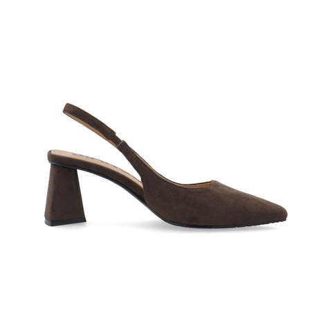 BIANCO BIAMARALYN Slingback Faux Suede, Dark Brown