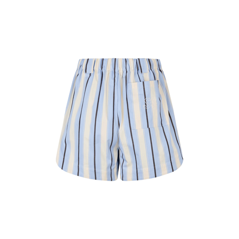 STINE GOYA Heavy stripe cotton, Elasticated shorts with tab