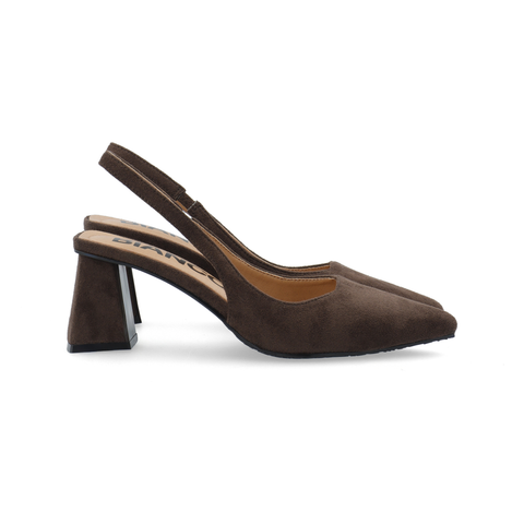 BIANCO BIAMARALYN Slingback Faux Suede, Dark Brown