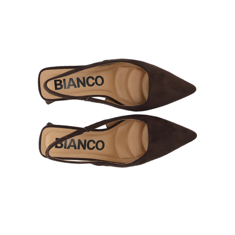 BIANCO BIAMARALYN Slingback Faux Suede, Dark Brown