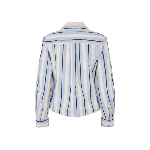 STINE GOYA Heavy stripe cotton, Sharp hem boxy shirt
