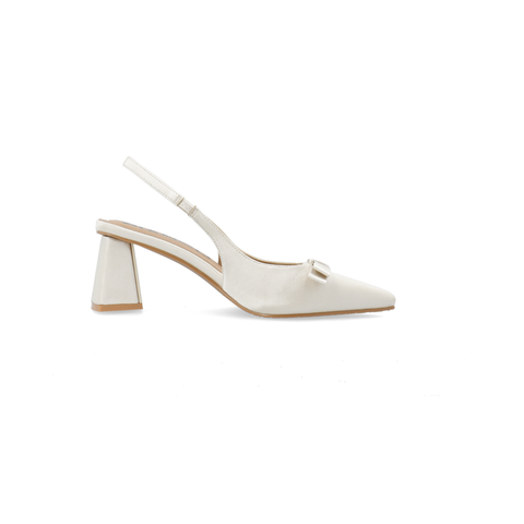 BIANCO BIAMARALYN Bow Slingback Satin, Off white