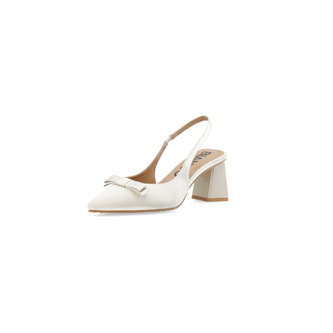 BIANCO BIAMARALYN Bow Slingback Satin, Off white