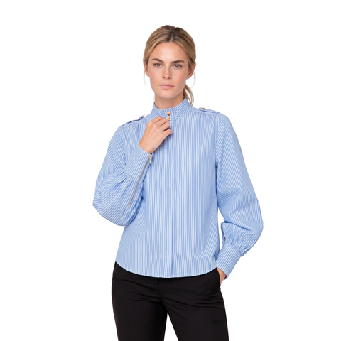 GOSSIA YasminGO Shirt, Light Blue Pinstripes