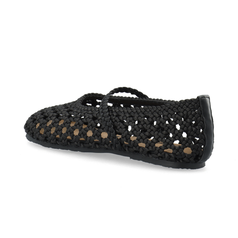 BIANCO BIASTELLA Mary Jane Crochet Satin, Black
