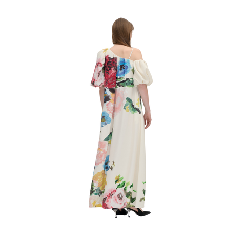 STINE GOYA Light Crepe, Dropped Shoulder Dress, Ephemeral Bloom