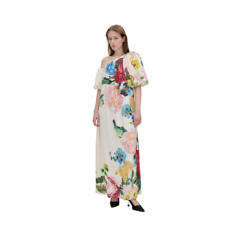 STINE GOYA Light Crepe, Dropped Shoulder Dress, Ephemeral Bloom