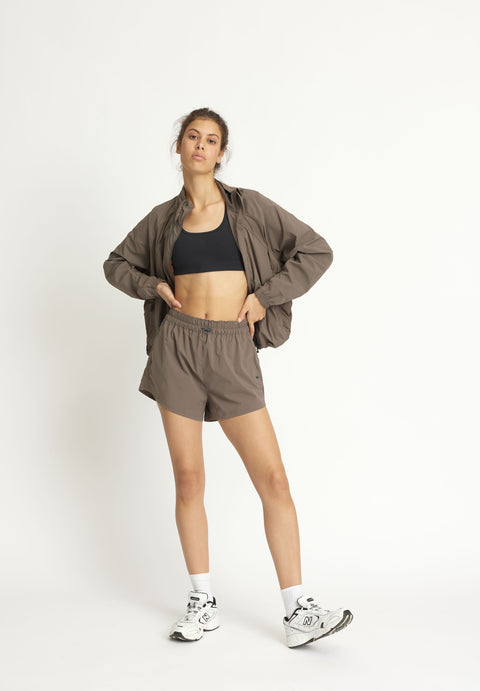 Rethinkit Track Shorts Petra, dark brown