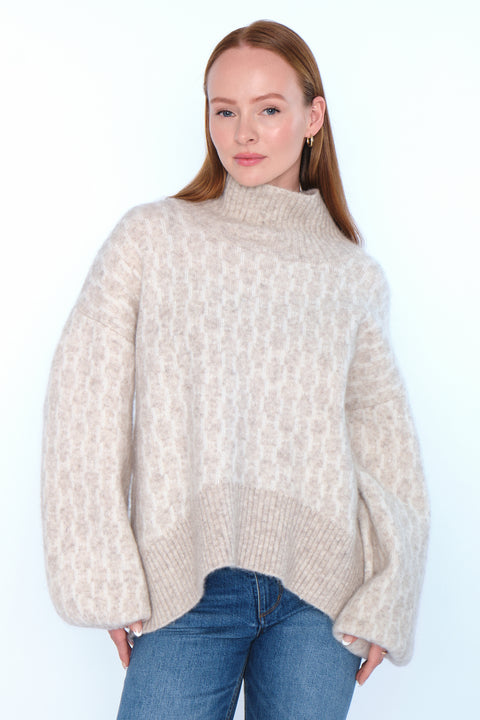 HÈST sweater, FAM Sweater New Pattern, Light Beige Melange