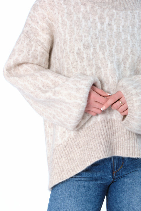 HÈST sweater, FAM Sweater New Pattern, Light Beige Melange
