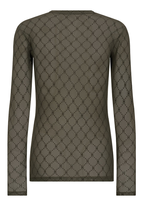 Hype The Detail Mesh Bluse m. logo, grøn