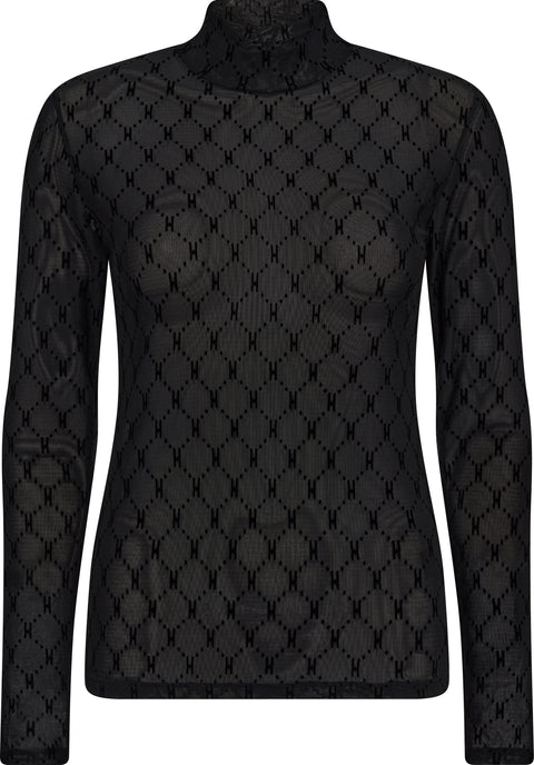 Hype The Detail Turtle Neck Mesh bluse, Sort