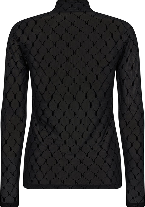 Hype The Detail Turtle Neck Mesh bluse, Sort