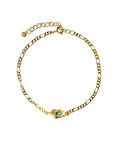 GLIMPSE FIGARO BRACELET WITH GREEN STONE