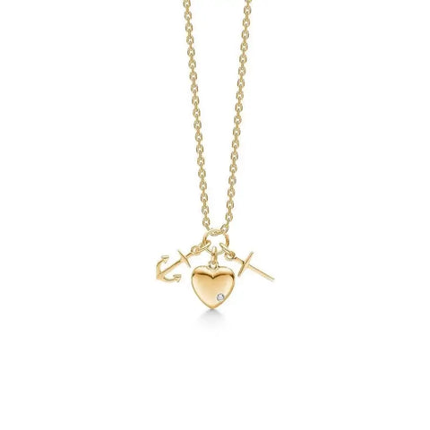 Hope, Faith, Love vedhæng - 8 kt. guld