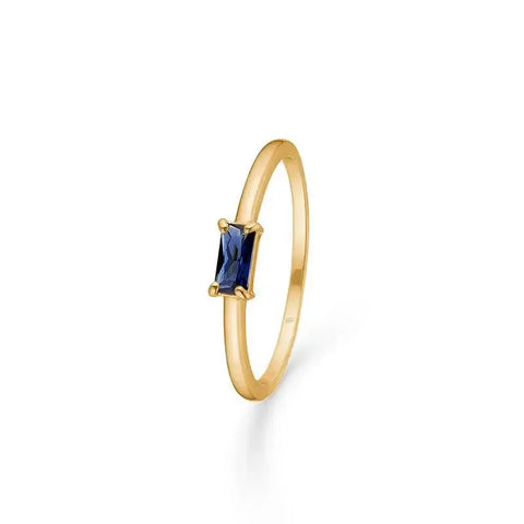 Mads Z | 3347148 | CHERRY ring - 8 kt. guld m. blå zirkonia