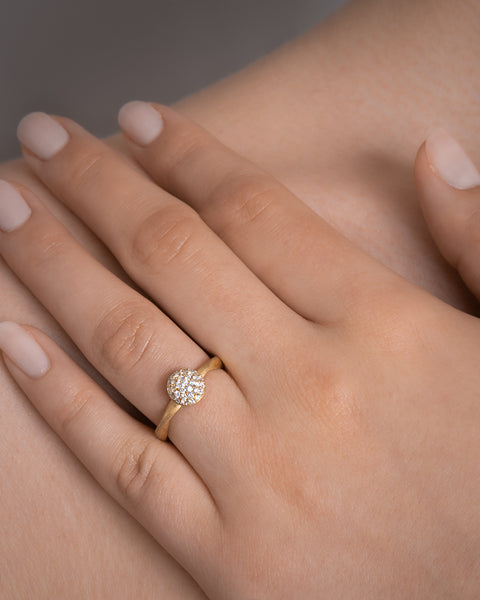 Dulong Mushroom Ring Beam Lille 18 kt. guld m. brillanter