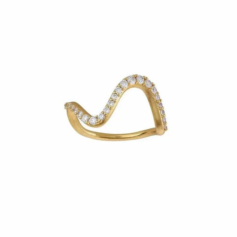 Wave sparkle ring - large