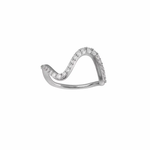 Wave sparkle ring - large