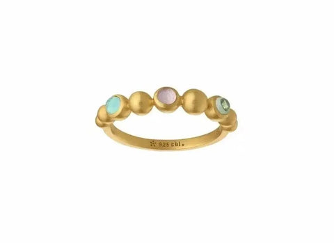 Pebbles Colors band ring - forgyldt